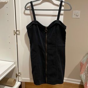 Super cute black denim zip up dress. Forever 21 size L